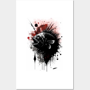 Angler Fish Ink Painting Posters and Art